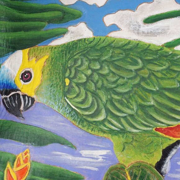 Handmade Amazon Parrot Leather Tote Bag - Picture 3 of 11